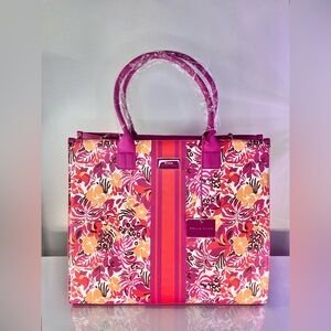 TRINA TURK Majorelle Garden With Stripe Printed Tote